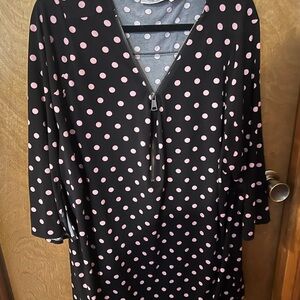 Avenue Studio Black Dress with Light Pink Polka Dots